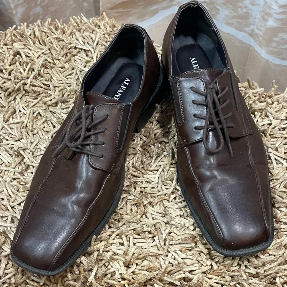 alfani dress shoes | | Brown Mens Shoes Alfani toe lace Patent Leather Walkeer Dress Shoes